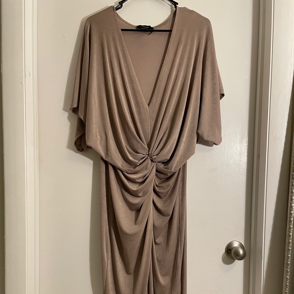 Classy plus sized Champagne dress